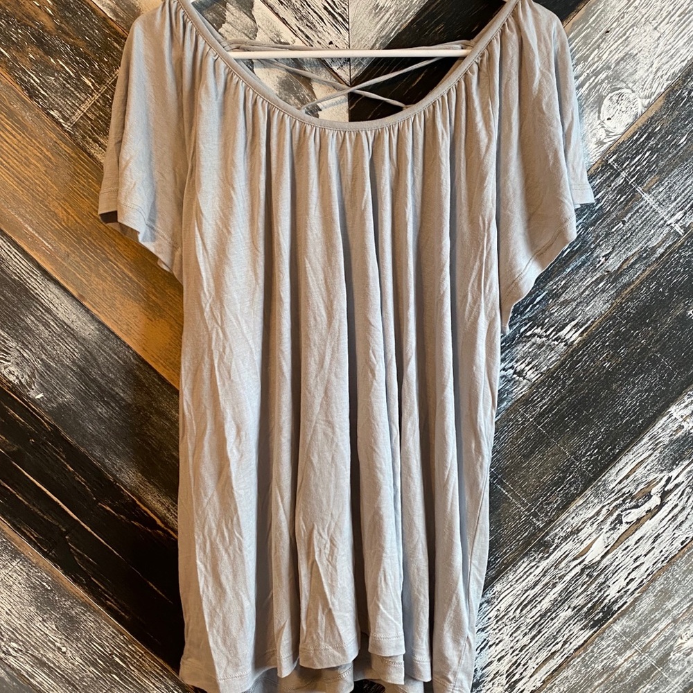 Charming Charlie Blueish Gray Blouse